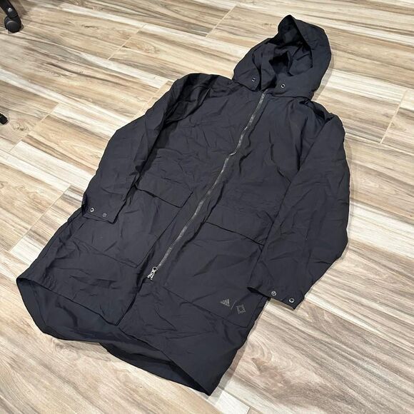 adidas Black Trench Coat - Picture 3 of 4